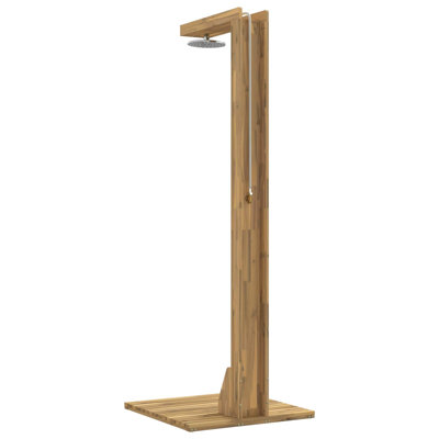 210.5 cm H Stainless Steel and Solid Wood Free Standing