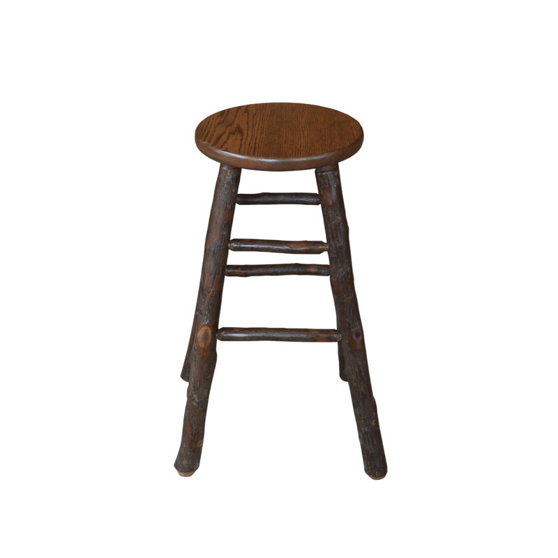  Hickory Bar Stool, Walnut Finish, Walnut Finish