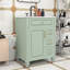 Meuble-lavabo autoportant élégant avec lavabo en céramique, tiroir rabattable, tablette réglable et support de rangement-590957402