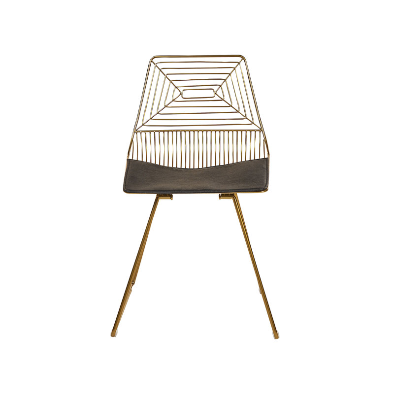 Deray Slat Back Side Chair, Gold, Gold