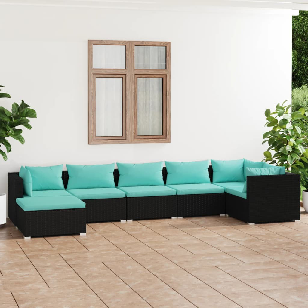 7-Sitzer Lounge-Set Jertavious aus Polyrattan mit Polster