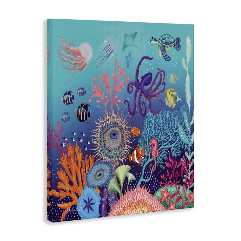  «Magical Underwater Reef», art mural par Darlene Seale, H 20 po x l 16 po