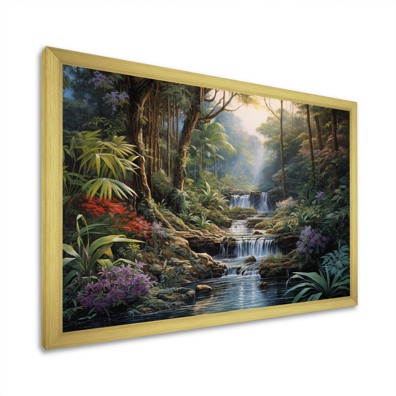 Asian Art Natures Rhyth II - reproduction d'art, H 24 po x l 32 po x P 1 po, Encadrement doré