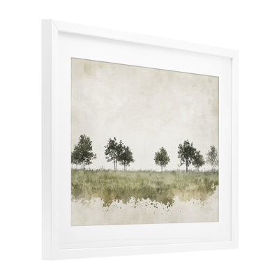 «Still Woodland in Neutrals», reproduction encadrée sous verre, conception de Mona Grace