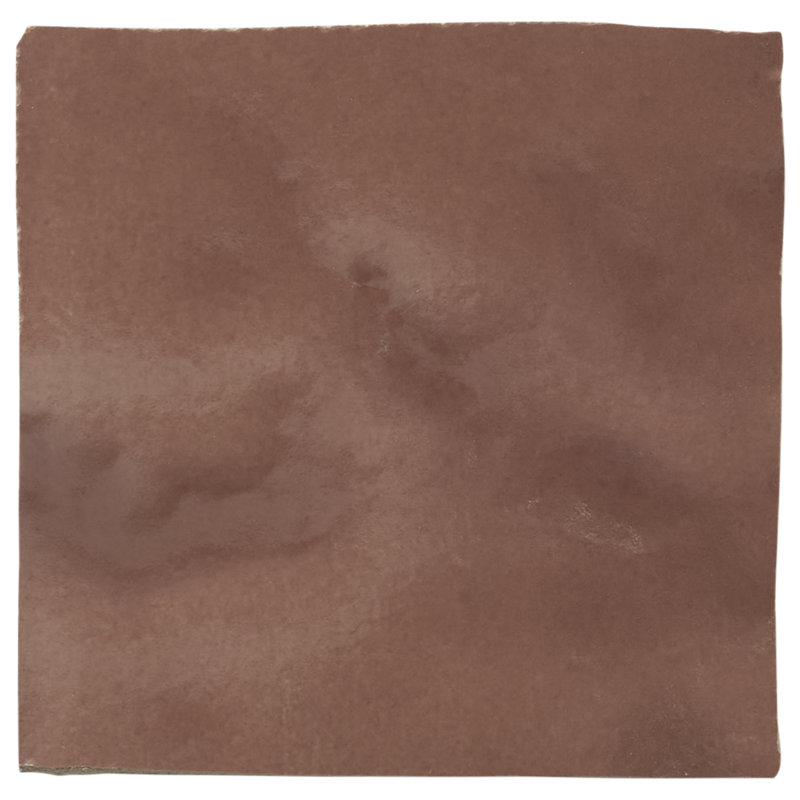 Virello 4x4 Glossy Ceramic Wall Tile, Chestnut Brown