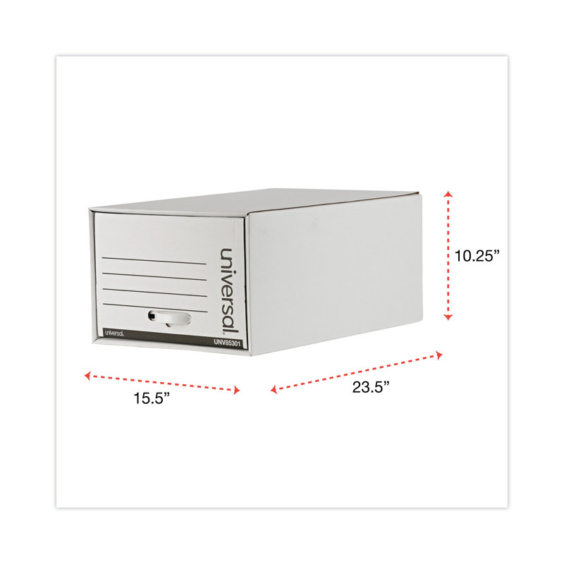 White Heavy-Duty Legal Size Storage Box Drawer