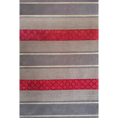 Ruby Striped Hand Woven Area Rug