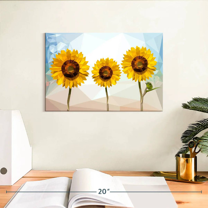 Tournesols géométriques, H 8 po x l 12 po
