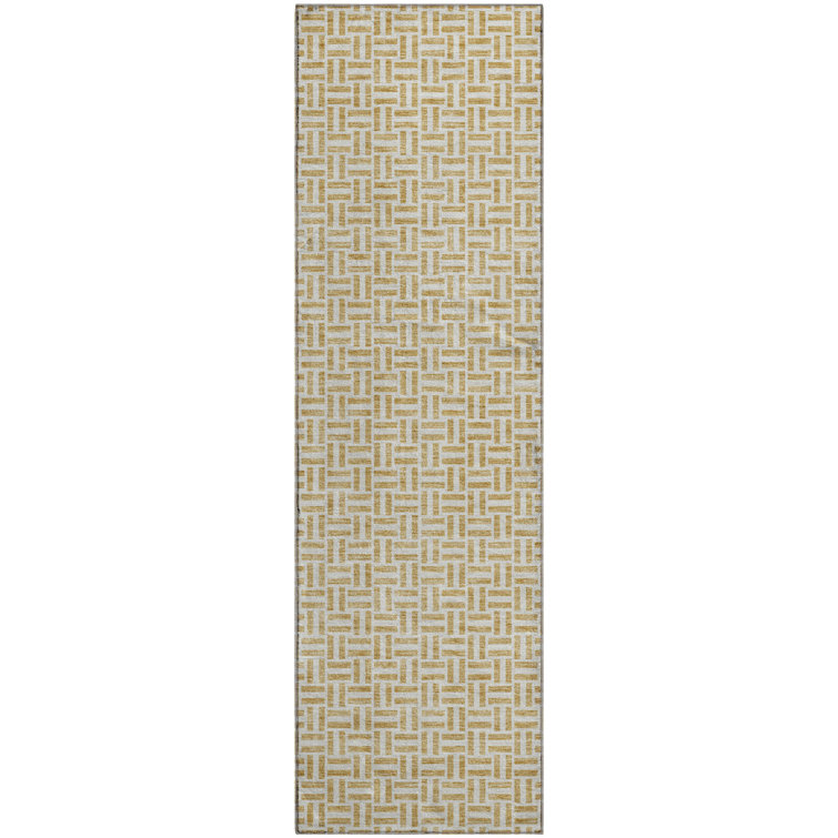 Premium Machine Washable Prisco Gold Rug