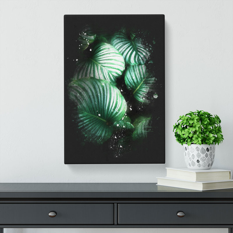 Gathered Green Plant Leaves - Wrapped Canvas, 60cm H x 40cm W x 3cm D