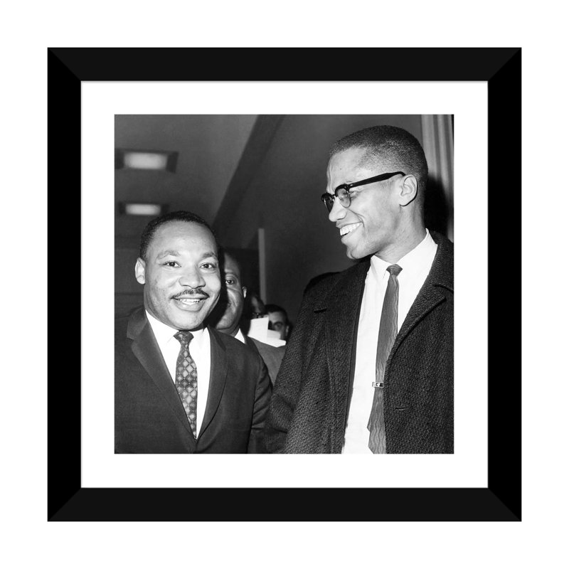 " King And Malcolm X 1964 ", Black Paper, 16" H x 16" W x 1" D