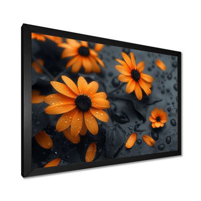Yellow Black Sunnny Summer Daisy Fields II - Daisy Wall Art