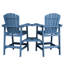 Ensemble de chaises Adirondack d'extérieur en PEHD avec plateau amovible Delman-1860200208