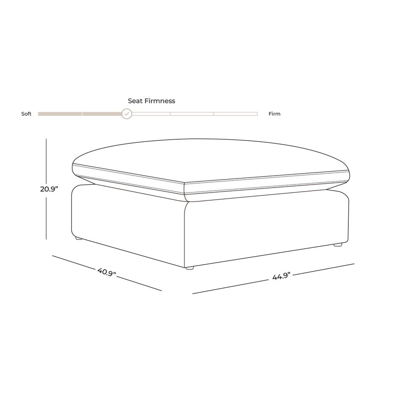 Repose-pieds standard en velours Salha, Velours beige
