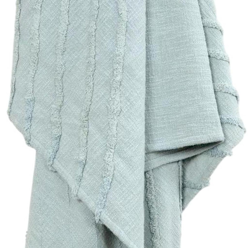 Jeté en coton tissé 50 po x 60 po avec pampilles