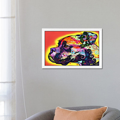 Profile Boxer by Dean Russo - Wrapped Canvas Print