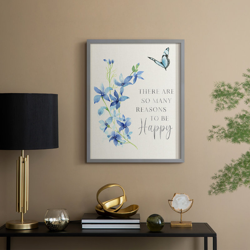 Printemps botanique I, reproduction encadrée - bois massif, H 11 po x l 9 po, Gris