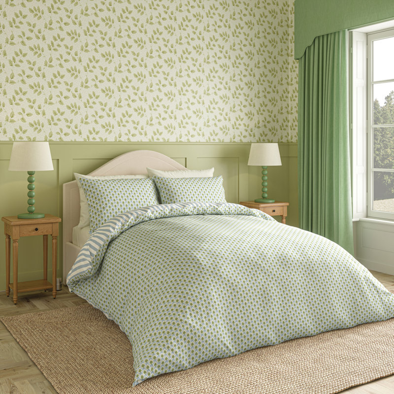 Fencott Cotton Floral Duvet Cover Set, Double Duvet Cover Set + 2 Pillowcases
