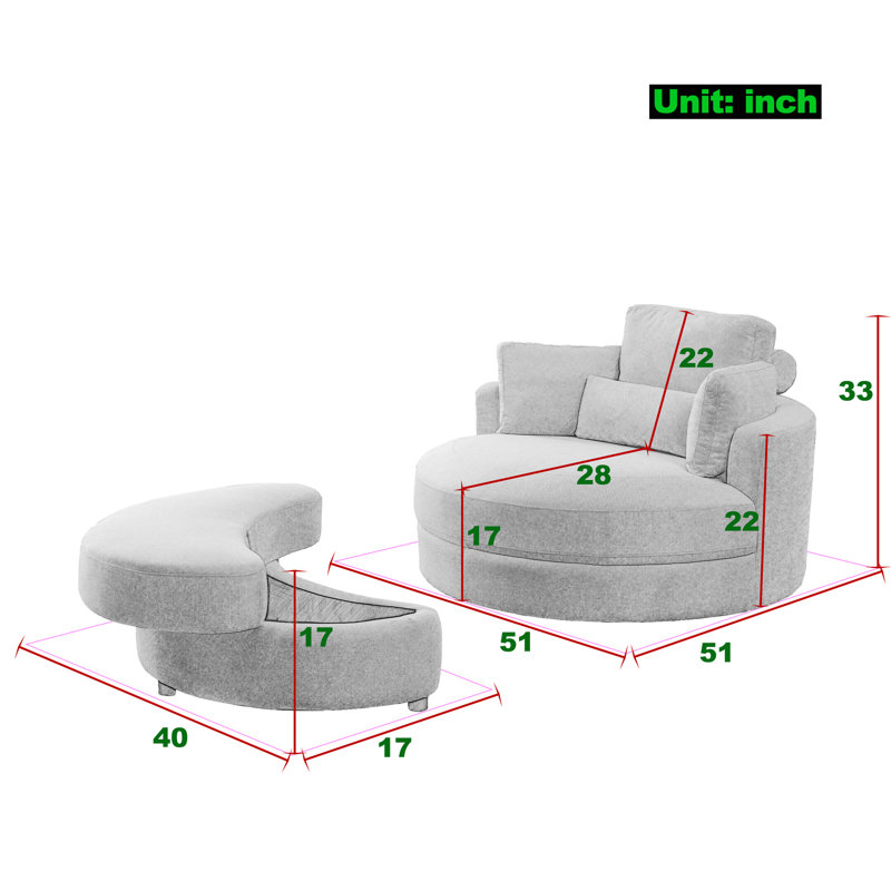 Comfy Swivel Chair With Storage In Coloured Fabric Linen Look