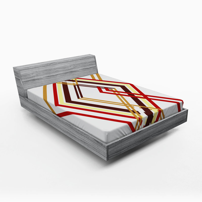 Microfiber Geometric Fitted Sheet, Full Fitted Sheet