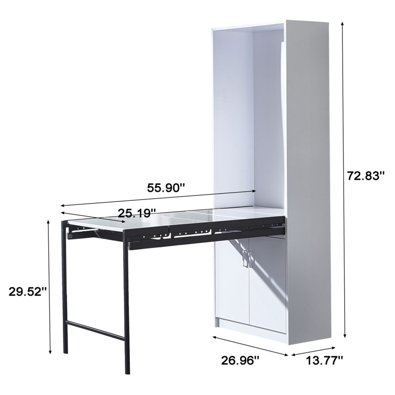 Large Fold-Out Convertible Writing Table For Space Saving And Multi-Function Use