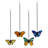 3.2"H Butterfly Kaleidoscope Stained Glass Window Panel Set