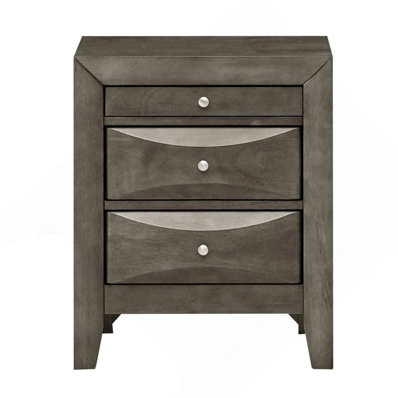 Table de chevet élégante avec rangement gris, Grey