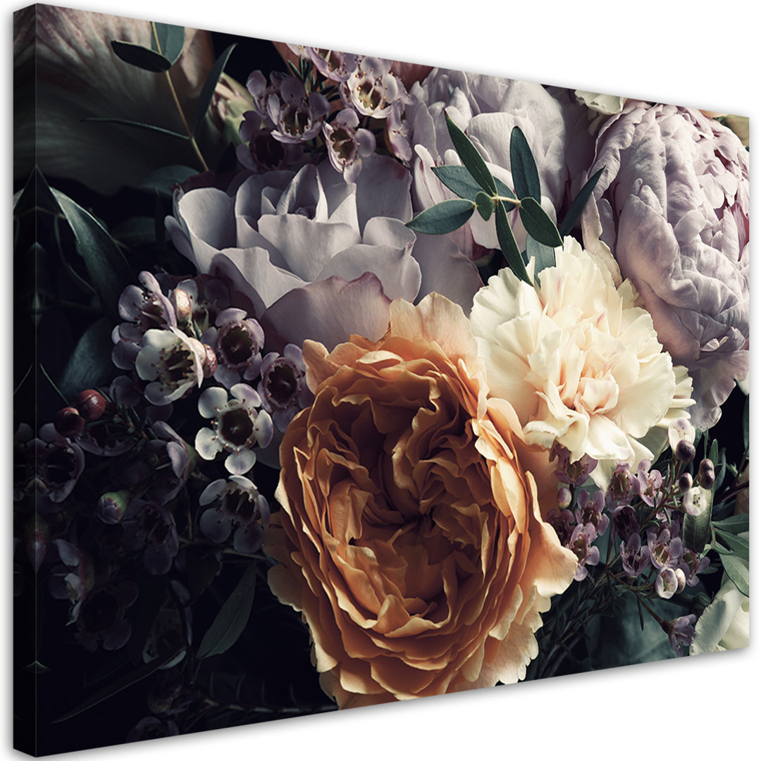 Leinwandbild, Pastell Peony Bouquet Blumen