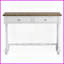 Table basse en bois blanc antique antique avec 2 tiroirs de rangement, ce qui permet d'économiser de l'espace dans le salon