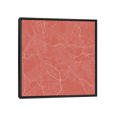 « rome routes », impression sur toile tendue rose
