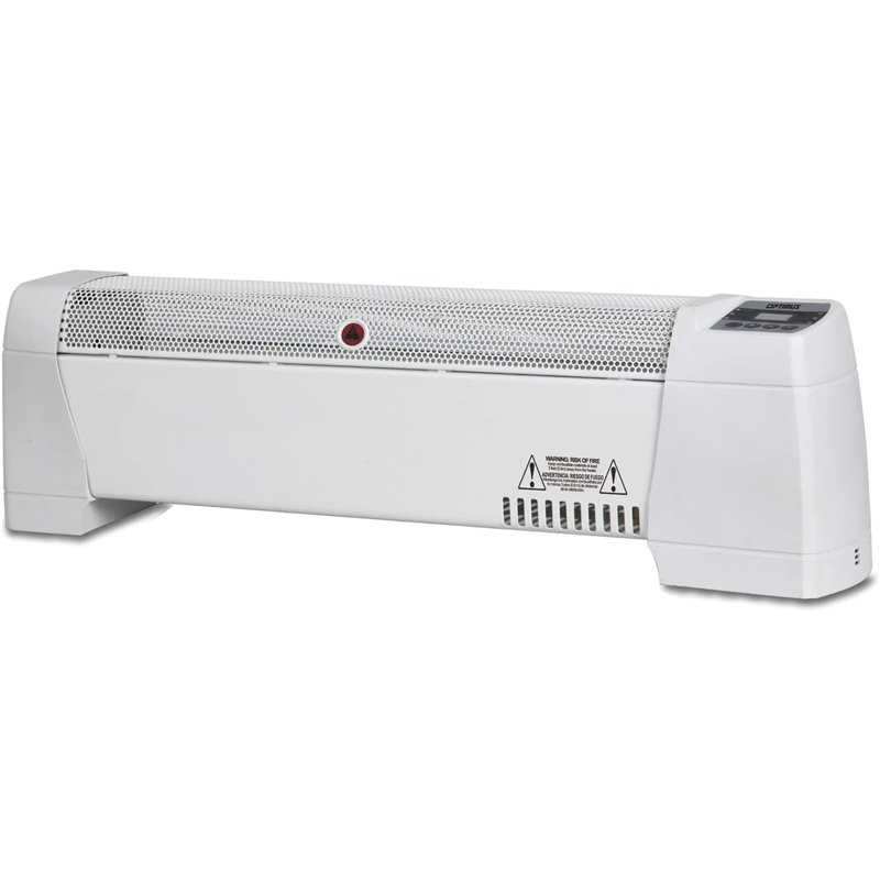 Optimus 30-inch Baseboard Convection Heater With Digital Display, Adjustable Thermostat, Tip-over Safety Shut Off & 3 Heat Settings, 750w/1500w Electric Heater For Home And Office