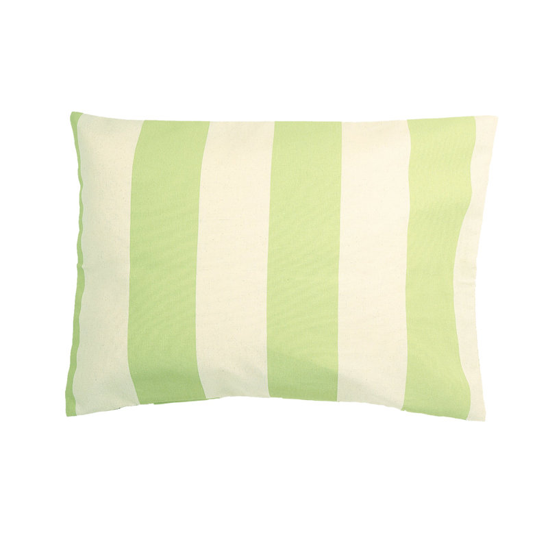 Stripes With Polyester Insert Pillow, Green/White, 14"H x 20"W, Rectangle