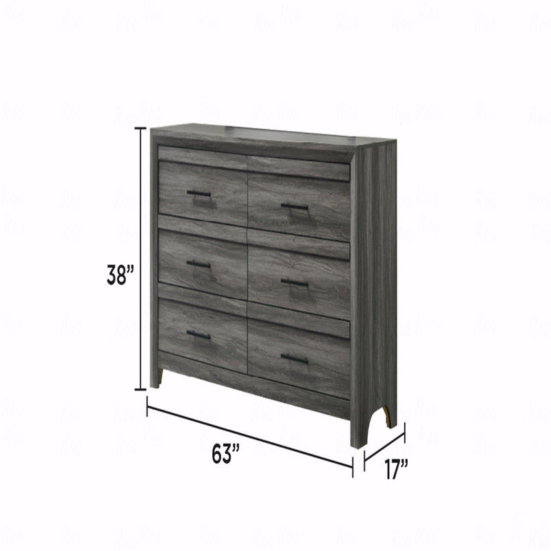 Commode 6 tiroirs, fabrication en bois de style moderne