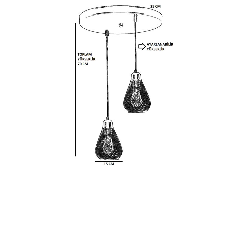 Chandle Chandelier, Gold/Black