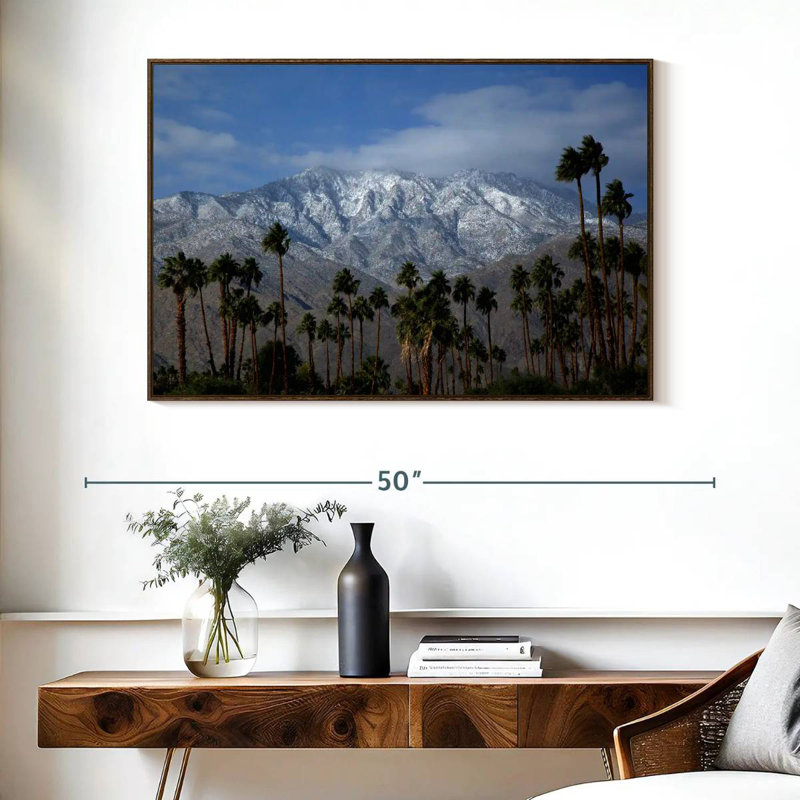Palm Springs Sierras, Cadre flottant noyer, 40 po x 27 po