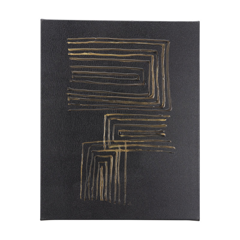 Lines I a Hand Embelished Textured Canvas, 50" H x 40" W x 1.5" D