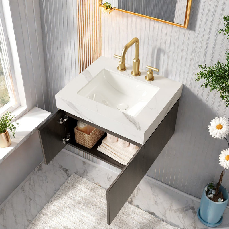 Meuble-lavabo moderne (doit inclure le meuble-lavabo et le lavabo) avec rangement