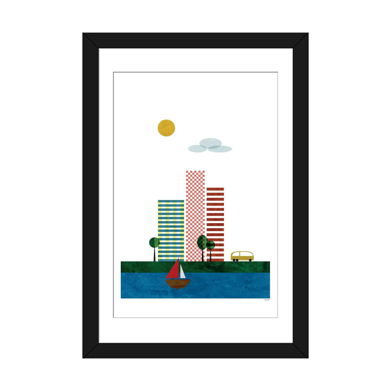 « skyscrapers », impression sur toile, H 24 po x l 16 po x P 1 po, Papier d'art encadré noir, Blanc