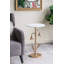 Table d'appoint 14 x 14 x 24 po Tulip Gold avec plateau en marbre blanc (table basse incluse)