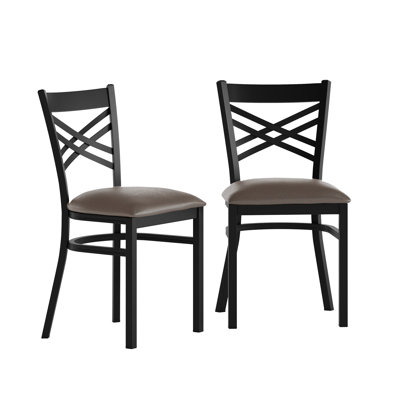 Prompton Modern "X" Back Metal Restaurant Chairs by Flash Furniture
