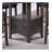 Round Counter Height Dining Table with Built-In Leaf and Open Storage Base, Gray Solid Wood Finish
