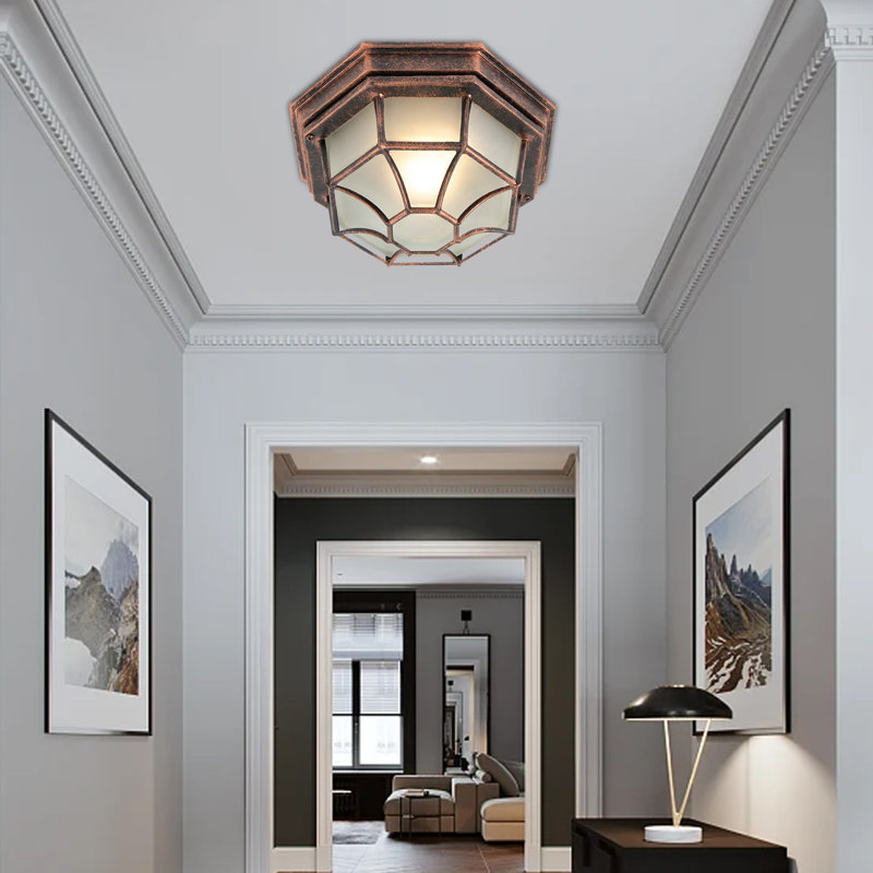 11.4" D x 4.7" H Retro Flush Mount Light