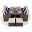 Giardino 8 - Person Patio Dining Set Umbrella Hole Included Square Table with Cushions Included