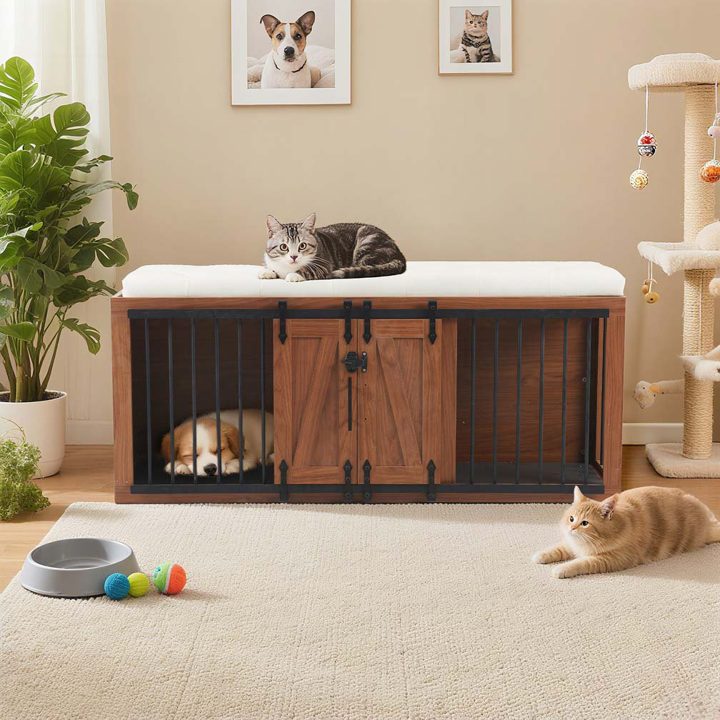 Picture of Tucker Murphy Pet™ Furniture Style Dog Crate with Padded Seat, Sliding ...