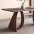 Brown Rectangular Sintered Stone + Solid wood Curved Dining Table Dining Table-331531753
