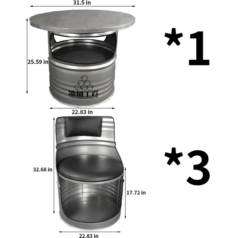 Keymia 3 - Person Pedestal Dining Set