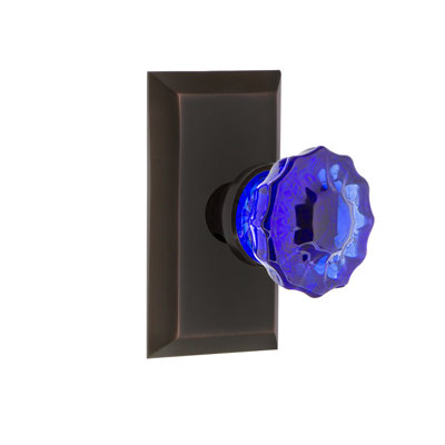 Plaque Studio avec bouton de porte en cristal cobalt