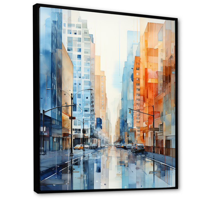 Pavadas Skyscrapers Urban Heights VIII, reproduction d'art sur toile, H 40 po x l 30 po x P 1,5 po, Cadre flottant noir