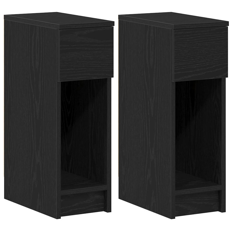 Cornelio 20cm W Manufactured Wood Bedside Table, Black Oak, Individual