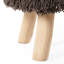 Tabouret de 16 po de largeur tissé à la main en laine et en coton avec support en eucalyptus de 16 po